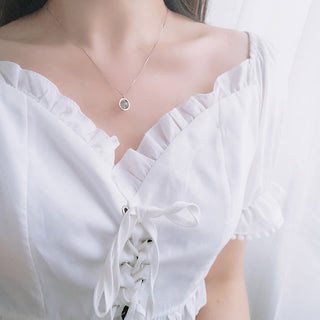 Buddha Gift 925 Sterling Silver Moonstone Love Planet Rotatable Pattern Necklace Pendant