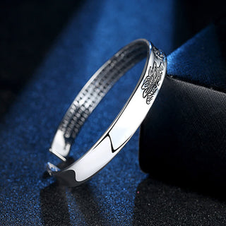 Buddha Gift Heart Sutra Mantra Lotus Peace Copper Cuff Bracelet Bangle