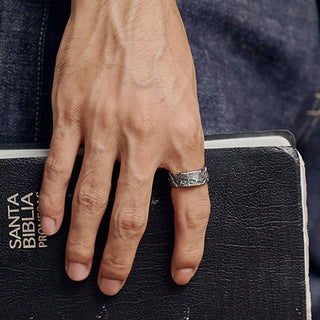 Buddha Gift 999 Sterling Silver Skeleton Pattern Handmade Blessing Ring