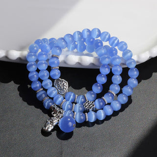 Buddha Gift Cat Eye PiXiu Support Triple Wrap Bracelet
