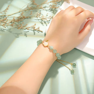 Buddha Gift Year of the Rabbit Natural Green Aventurine Luck Bead Bracelet