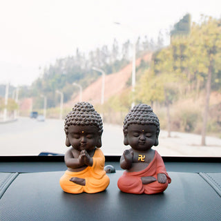 Buddha Gift Small Buddha Serenity Purple Clay Home Desk Decoration