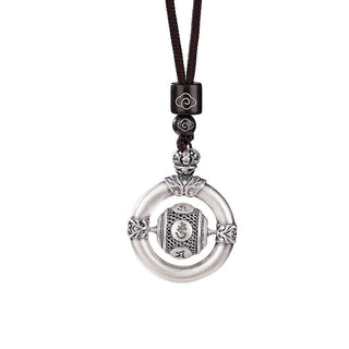 Buddha Gift 999 Sterling Silver Om Mani Padme Hum Engraved Wisdom Necklace Rope Pendant