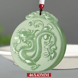 Buddha Gift Chinese Zodiac Dragon Jade Luck Necklace String Pendant