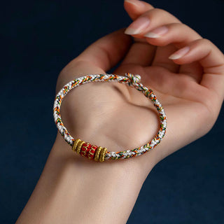 Buddha Gift Tibet Handmade Chinese Zodiac Natal Buddha Luck Strength Braided String Bracelet