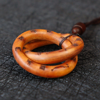 Buddha Gift Lightning Struck Jujube Wood Taoist Yin Yang Ring Qiankun Circle Leizu Taboo Luck Necklace Pendant