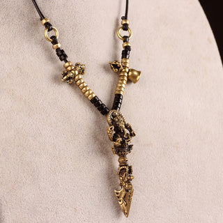 Buddha Gift Tibetan Ganesh Ganpati Elephant God of Wealth Dorje Vajra Spiritual Power Necklace Pendant