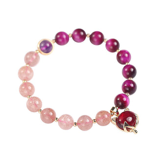 Buddha Gift Natural Strawberry Quartz Pixiu Love Bracelet