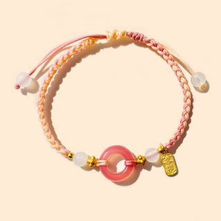 Buddha Gift Peace And Joy Agate Peace Buckle Auspicious Handmade Braided Bracelet