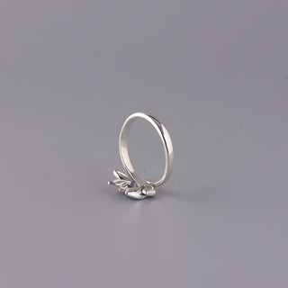 Buddha Gift 925 Sterling Silver Lotus Flower New Beginning Adjustable Ring