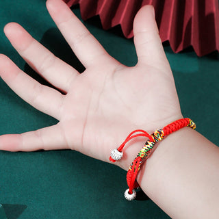 Buddha Gift 925 Sterling Silver King Kong Knot Multicolored Red String Strength Handmade Braided Kids Child Bracelet