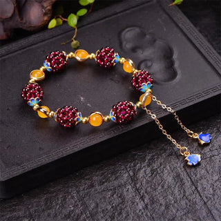 Buddha Gift Tibetan Garnet Calm Bracelet