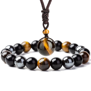 Buddha Gift Tibetan Tiger's Eye Bracelet Necklace Set