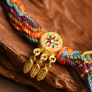 Buddha Gift Tibetan Om Mani Padme Hum Dreamcatcher Luck Colorful Reincarnation Knot String Bracelet