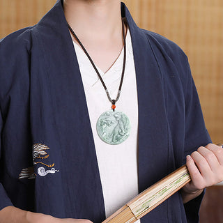 Buddha Gift Chinese Zodiac Tiger Jade Protection Necklace String Pendant