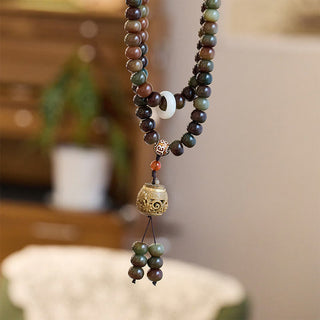 Buddha Gift 108 Mala Beads Dunhuang Color Bodhi Seed Dzi Bead Keep Away Evil Spirits Bracelet