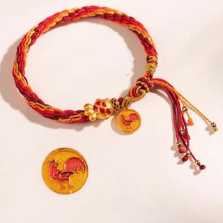 Buddha Gift Chinese Zodiac Handmade Koi Fish String Protection Reincarnation Knot Braid Bracelet
