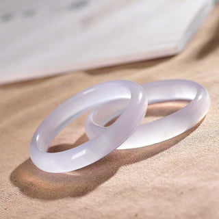 Buddha Gift Natural Purple Jade Soothing Protection Bracelet Bangle