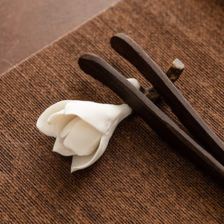 Buddha Gift Gardenia Flower Pattern Ceramic Healing Incense Burner Decoration