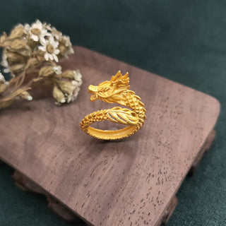 Buddha Gift Golden Dragon Success Strength Ring