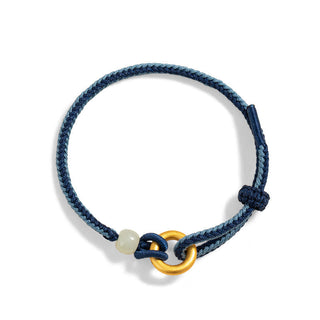 Buddha Gift 999 Sterling Silver Peace Buckle Hetian Jade Rope Fortune Bracelet