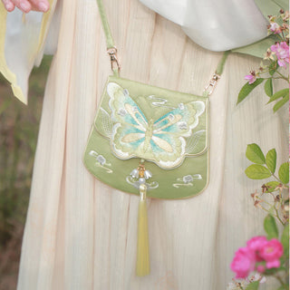 Buddha Gift Luck Embroidery Lotus Koi Fish Rabbit Flower Hanfu Bag Crossbody Bag Shoulder Bag