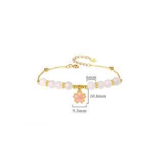 Buddha Gift 925 Sterling Silver Hetian White Jade Cherry Blossom Protection Bracelet