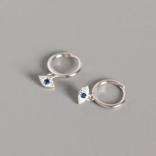 Buddha Gift 925 Sterling Silver Evil Eye Blessing Protection Stud Earrings