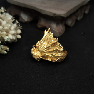 Buddha Gift Golden Dragon Luck Protection Ring