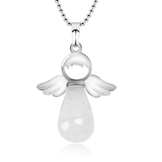 Buddha Gift Little Angel Wings Natural Crystal Luck Necklace Pendant