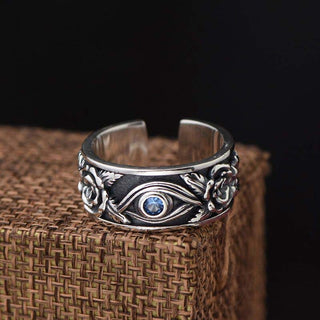 Buddha Gift Eye Of Horus Crystal Protection Adjustable Ring