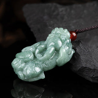 Buddha Gift Jade PiXiu Wealth Luck String Necklace Pendant