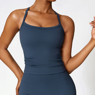 Buddha Gift Solid Color Crop Tank Top High Waist Shorts Sports Fitness Gym Yoga Outfits