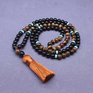 Buddha Gift Tibetan Black Onyx Peaceful Mala Set
