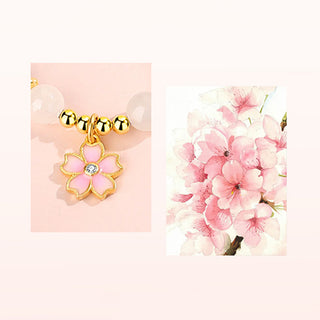 Buddha Gift 925 Sterling Silver Hetian White Jade Cherry Blossom Protection Bracelet