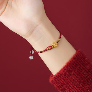 Buddha Gift Handmade 925 Sterling Silver Cherry Blossoms Sakura Chalcedony Luck Bracelet