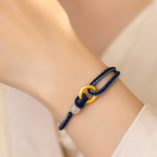 Buddha Gift 999 Sterling Silver Peace Buckle Hetian Jade Rope Fortune Bracelet