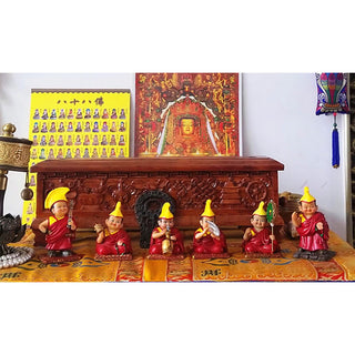 Buddha Gift Hand Painted Tibetan Lama Figures Carved Creative Home Office Car Decoration Ornament