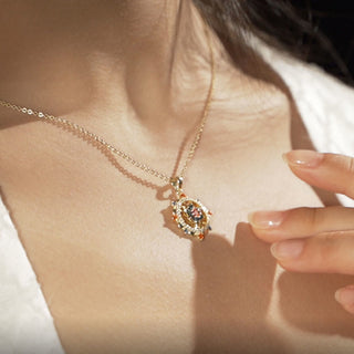 Buddha Gift 925 Sterling Silver Lotus Flower Colorful Zircon New Beginning Necklace Pendant