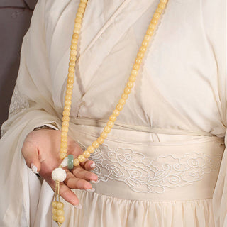 Buddha Gift Natural Bodhi Seed Lotus Dzi Bead Peace Harmony Charm Bracelet