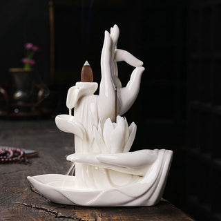 Buddha GiftTibetan Lotus Blessing Incense Burner Decoration