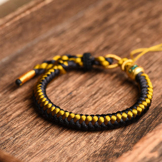 Buddha Gift Handmade Tibetan Black Gold Dragon Scale Rope Om Mani Padme Hum Purity Bracelet