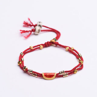 Buddha Gift Handmade Cinnabar Dumplings Design Luck Braided Red Rope Bracelet
