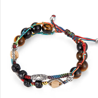 Buddha Gift 925 Sterling Silver Tiger's Eye Bodhi Seed Handmade Courage Bracelet