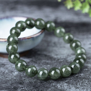 Buddha Gift Natural Green Crystal Blessing Wealth Bracelet