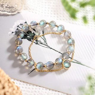 Buddha Gift 14k Gold Plated Natural Moonstone Healing Love Bracelet