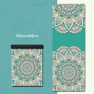 Buddha Gift Tibetan Mandala Elephant Lotus Koi Fish Mindful Natural Rubber Yoga Mat Decoration
