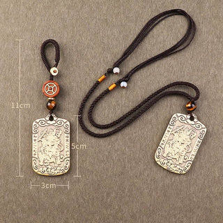 Buddha Gift God of Wealth Zhao Gongming Copper Protection Necklace Pendant Key Chain