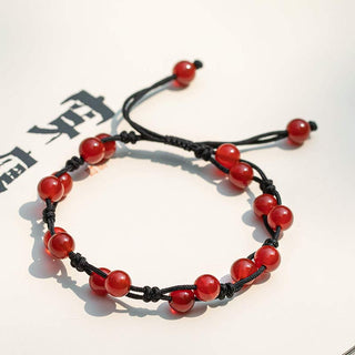 Buddha Gift Red Agate Moss Agate Cinnabar Calm Bracelet