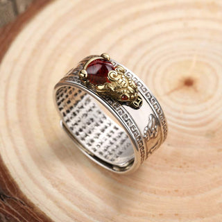 Buddha Gift Red Agate PiXiu Wealth Ring